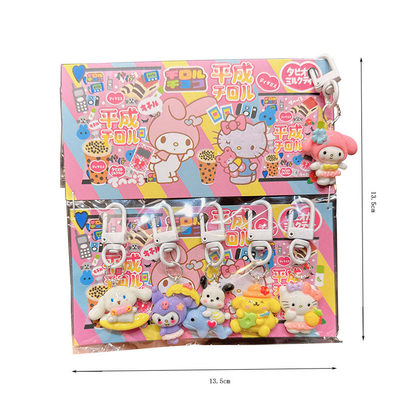 Set Gantungan Kunci Keychain Akrilik Karakter Sanrio Lotso Capybara Clip Ganci Tas