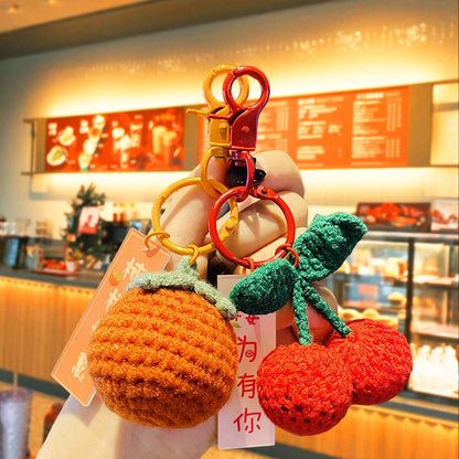 Gantungan Kunci Tas Boneka Buah Buahan Fruit Fluffy Imut Ganci Keychain