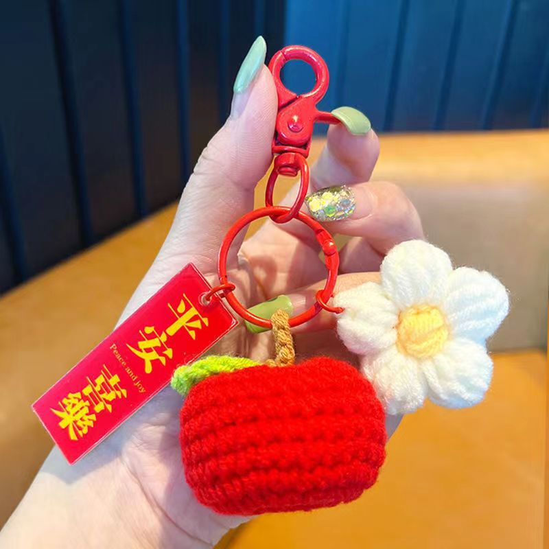 Gantungan Kunci Tas Boneka Buah Buahan Fruit Fluffy Imut Ganci Keychain