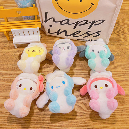 Gantungan Kunci Tas Boneka Karakter Sanrio Kitty Melody Cinnamoroll Kostum Bunny Kelinci