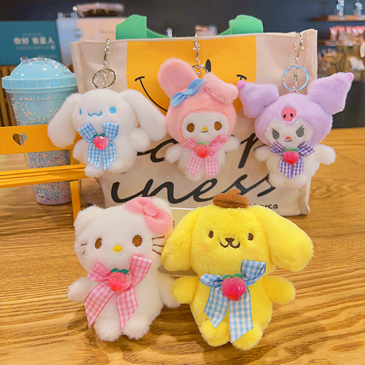 Gantungan Kunci Tas Boneka Sanrio Karakter Kitty Kuromi Melody Peach Ganci Keychain