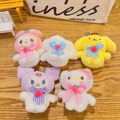 Gantungan Kunci Tas Boneka Sanrio Karakter Kitty Kuromi Melody Peach Ganci Keychain