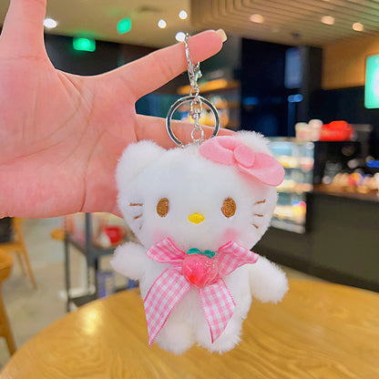 Gantungan Kunci Tas Boneka Sanrio Karakter Kitty Kuromi Melody Peach Ganci Keychain