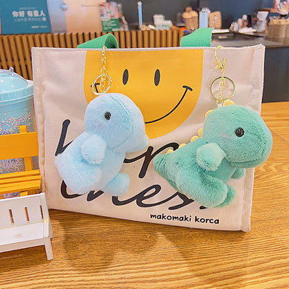 Gantungan Kunci Tas Boneka Baby Dino Warna Pastel Bulu Lembut Bag Keychain