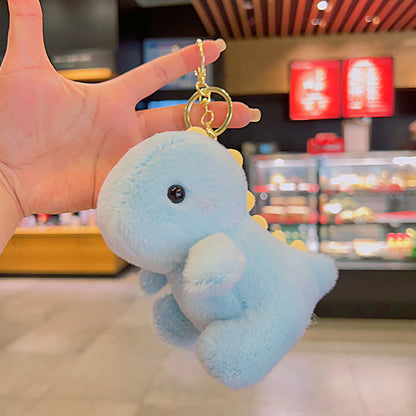 Gantungan Kunci Tas Boneka Baby Dino Warna Pastel Bulu Lembut Bag Keychain