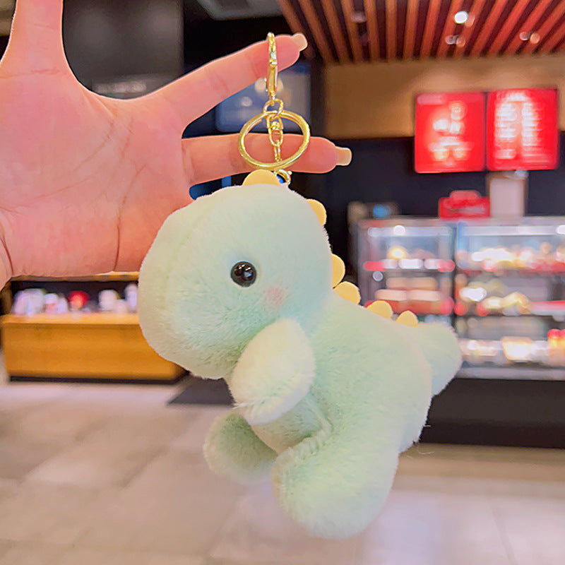 Gantungan Kunci Tas Boneka Baby Dino Warna Pastel Bulu Lembut Bag Keychain