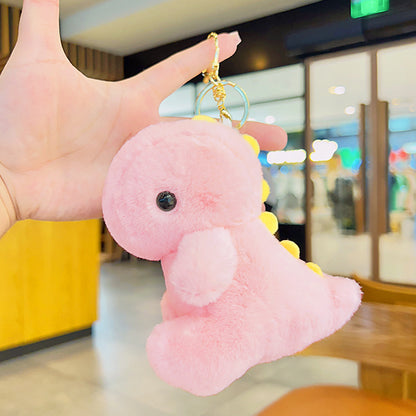 Gantungan Kunci Tas Boneka Baby Dino Warna Pastel Bulu Lembut Bag Keychain