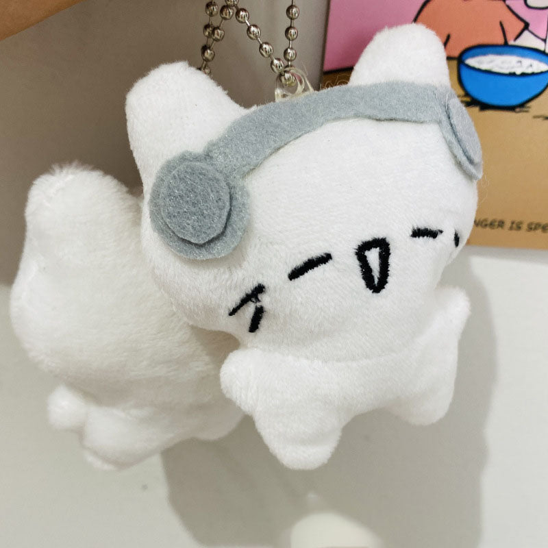 Gantungan Kunci Boneka Kucing Lucu Headphone Cat Kucing Menangis Pendant Keychain Bag Charm KCE4157