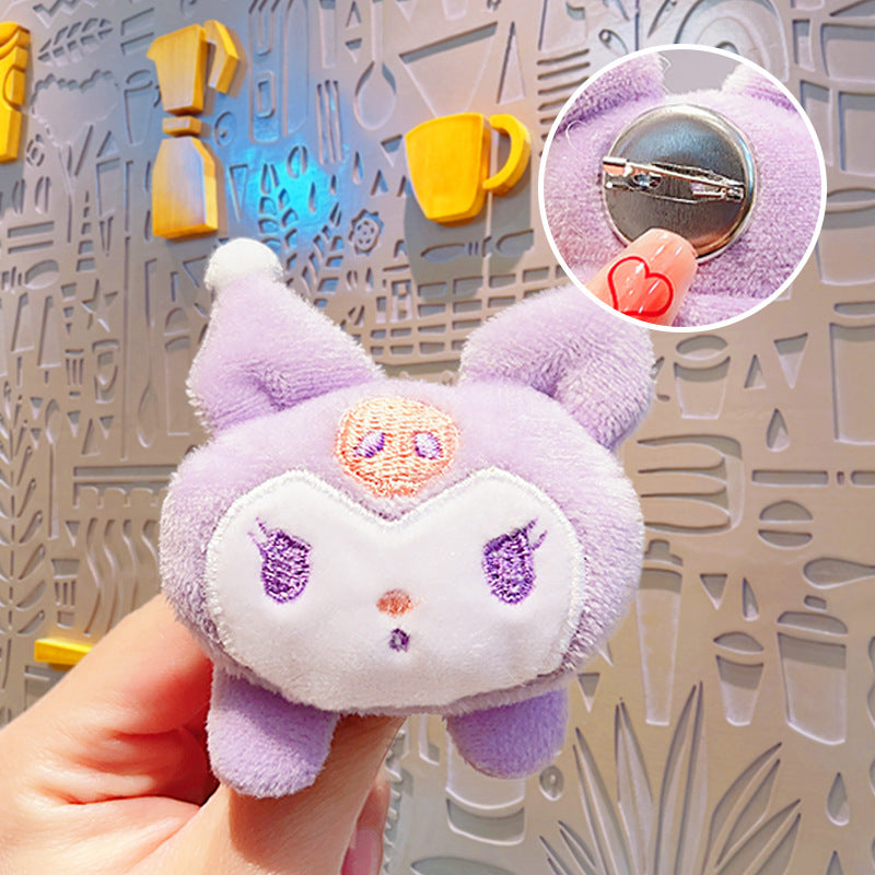 Pin Bros Boneka Karakter Lucu Aksesoris Tas Jaket Lotso Pooh Kitty Cat Pocha Dog