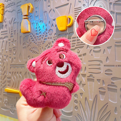 Pin Bros Boneka Karakter Lucu Aksesoris Tas Jaket Lotso Pooh Kitty Cat Pocha Dog