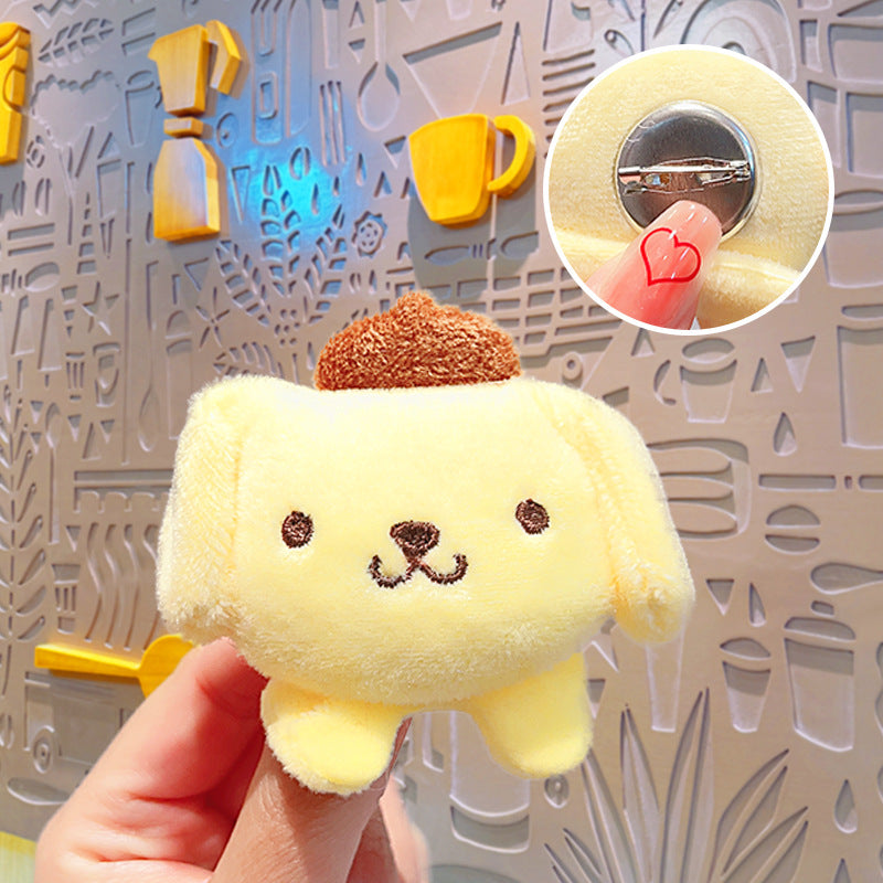 Pin Bros Boneka Karakter Lucu Aksesoris Tas Jaket Lotso Pooh Kitty Cat Pocha Dog