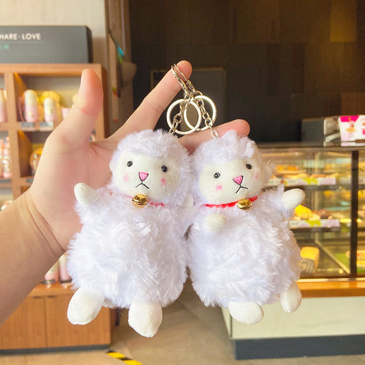 Gantungan Kunci Tas Boneka Hewan Domba Ganci Bell Sheep Lamb Doll Keychain