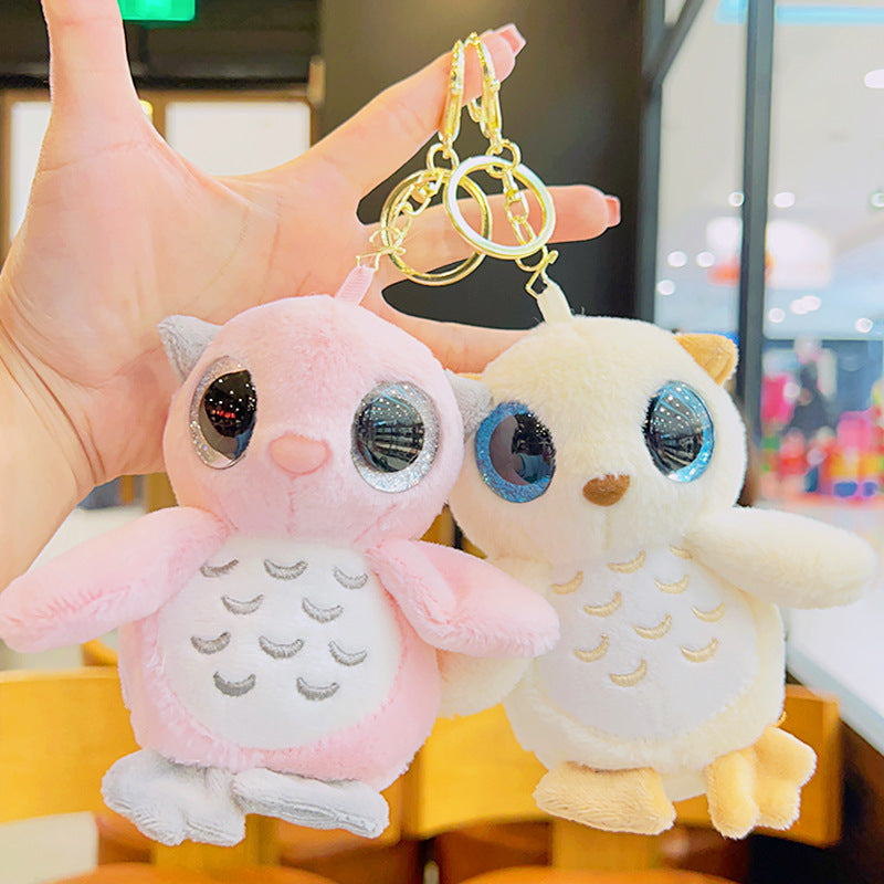 Gantungan Kunci Tas Boneka Burung Hantu Owl Mata Besar Bulu Lembut Bag Keychain