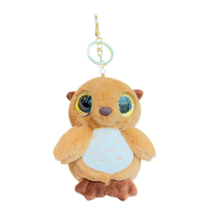 Gantungan Kunci Tas Boneka Burung Hantu Owl Mata Besar Bulu Lembut Bag Keychain