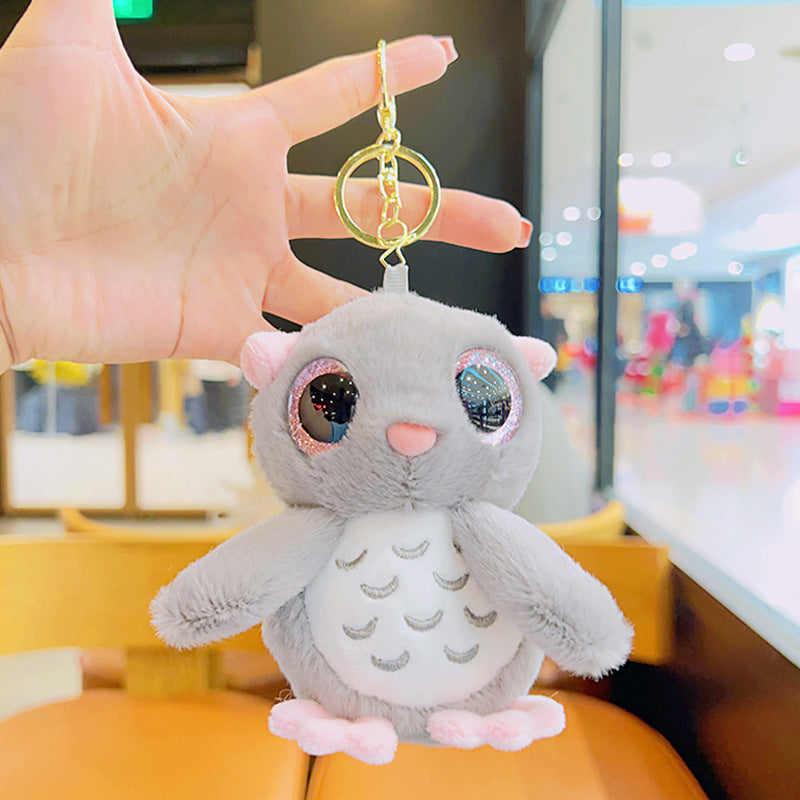 Gantungan Kunci Tas Boneka Burung Hantu Owl Mata Besar Bulu Lembut Bag Keychain