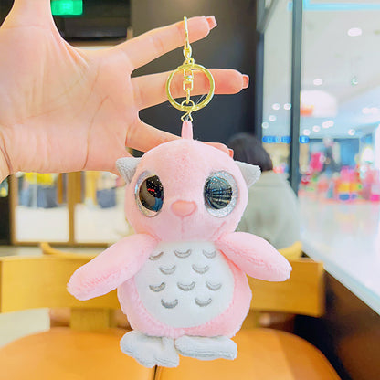 Gantungan Kunci Tas Boneka Burung Hantu Owl Mata Besar Bulu Lembut Bag Keychain