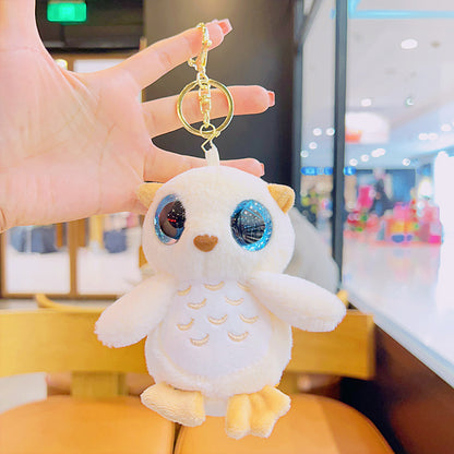 Gantungan Kunci Tas Boneka Burung Hantu Owl Mata Besar Bulu Lembut Bag Keychain