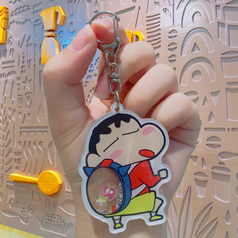 Gantungan Kunci Ganci Shaker Karakter Shinchan Lucu Akrilik Fancy Keychain