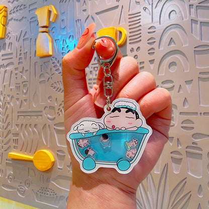Gantungan Kunci Ganci Shaker Karakter Shinchan Lucu Akrilik Fancy Keychain