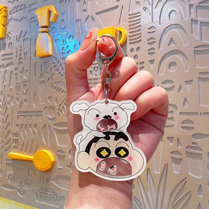 Gantungan Kunci Ganci Shaker Karakter Shinchan Lucu Akrilik Fancy Keychain