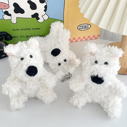 Gantungan Kunci Boneka Anjing Tintin White Terrier Dog Plush Keychain KCE8031