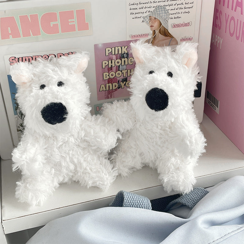 Gantungan Kunci Boneka Anjing Tintin White Terrier Dog Plush Keychain KCE8031