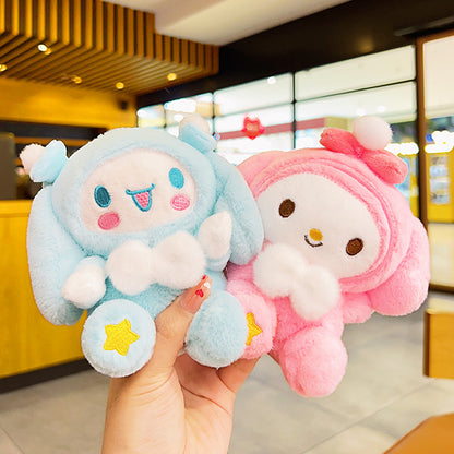 Gantungan Kunci Tas Boneka Sanrio Pita Putih Kitty Kuromi Melody Cinnamoroll Lucu Ganci Keychain