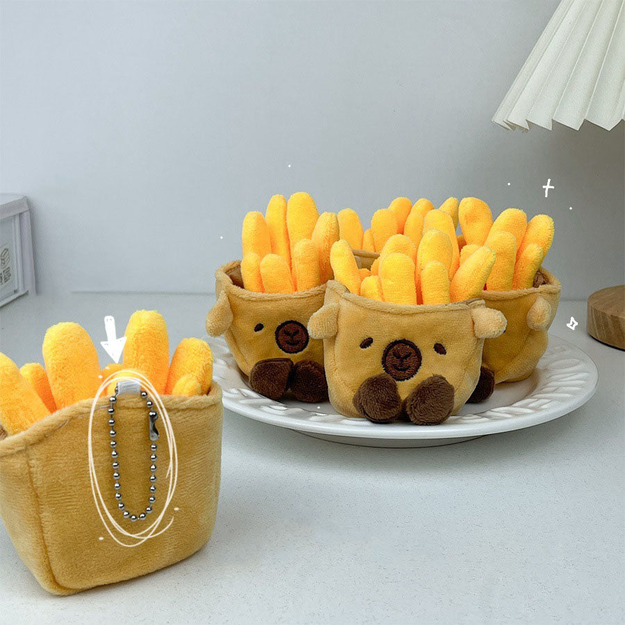 Gantungan Kunci Boneka Capybara French Fries Bag Plush Keychain KCE8845