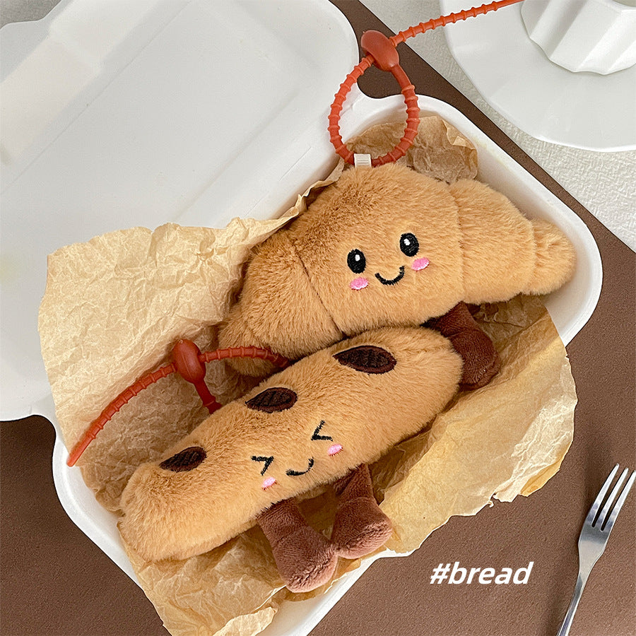 Gantungan Kunci Boneka Roti Croissant Bread Plush Keychain KCE9049