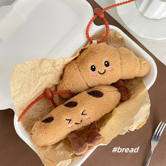 Gantungan Kunci Boneka Roti Croissant Bread Plush Keychain KCE9049