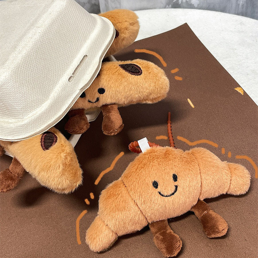 Gantungan Kunci Boneka Roti Croissant Bread Plush Keychain KCE9049