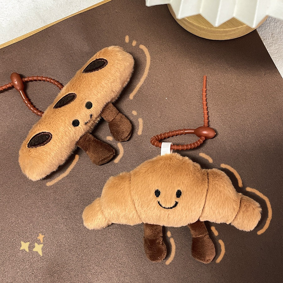 Gantungan Kunci Boneka Roti Croissant Bread Plush Keychain KCE9049