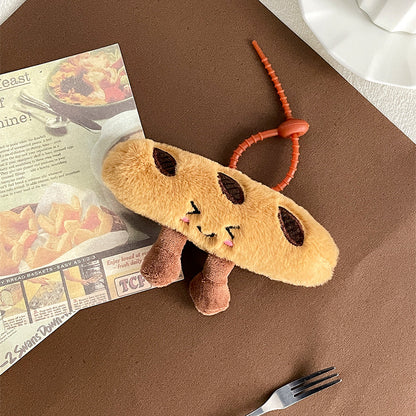 Gantungan Kunci Boneka Roti Croissant Bread Plush Keychain KCE9049