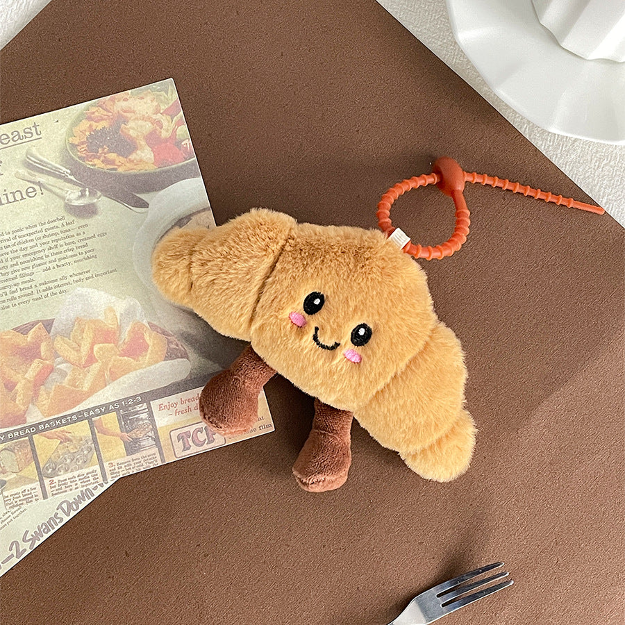Gantungan Kunci Boneka Roti Croissant Bread Plush Keychain KCE9049