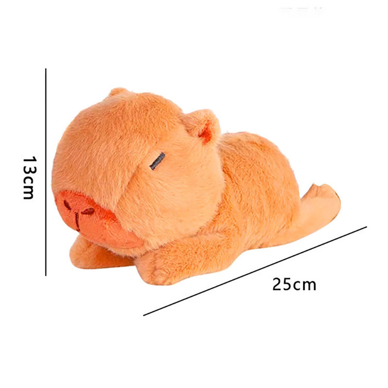 Boneka Capybara Lucu Lying Clingy Capybara Plush Slap Snap Band Wristband Doll Gelang Tangan