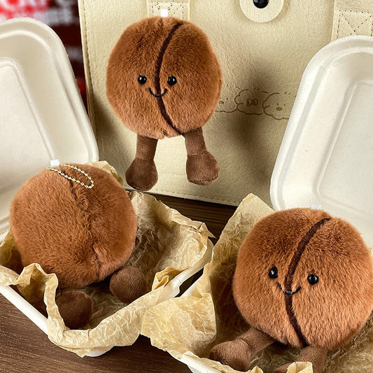 Gantungan Kunci Boneka Biji Kopi Coffee Bean Plush Keychain KCE9241