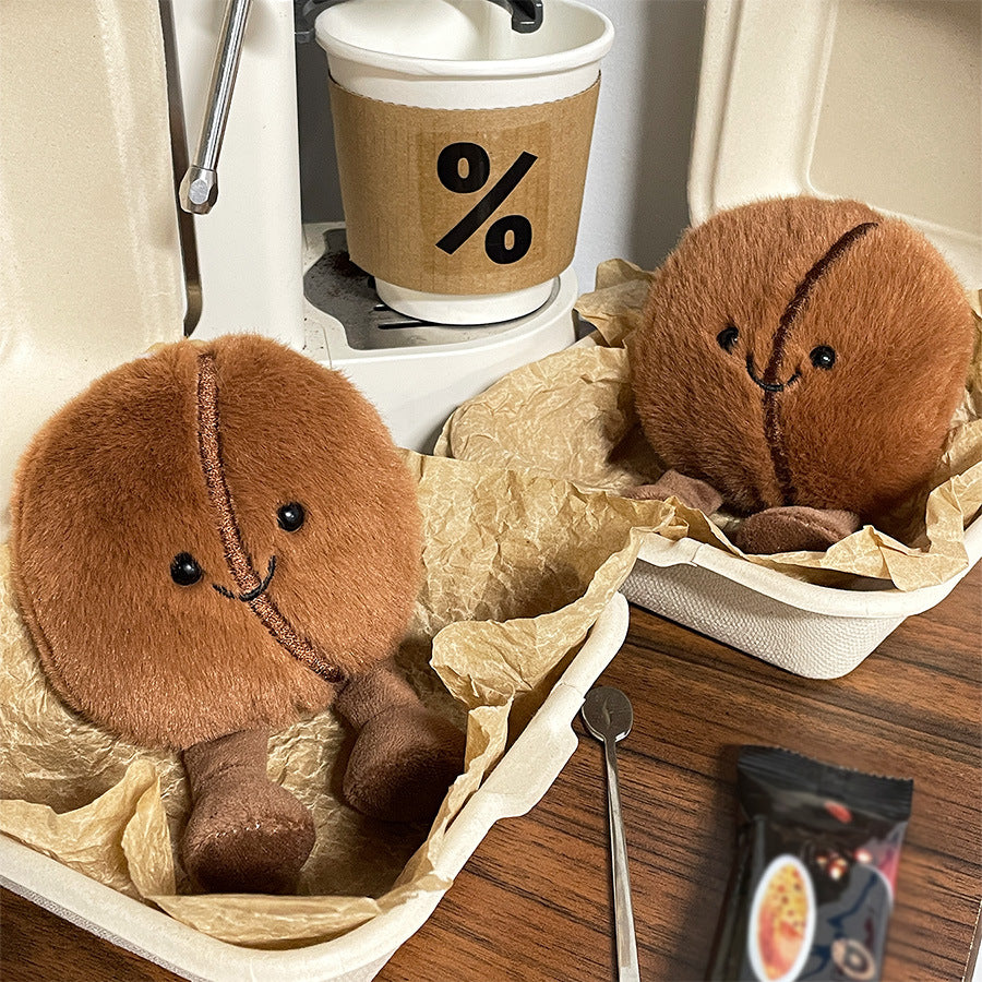 Gantungan Kunci Boneka Biji Kopi Coffee Bean Plush Keychain KCE9241
