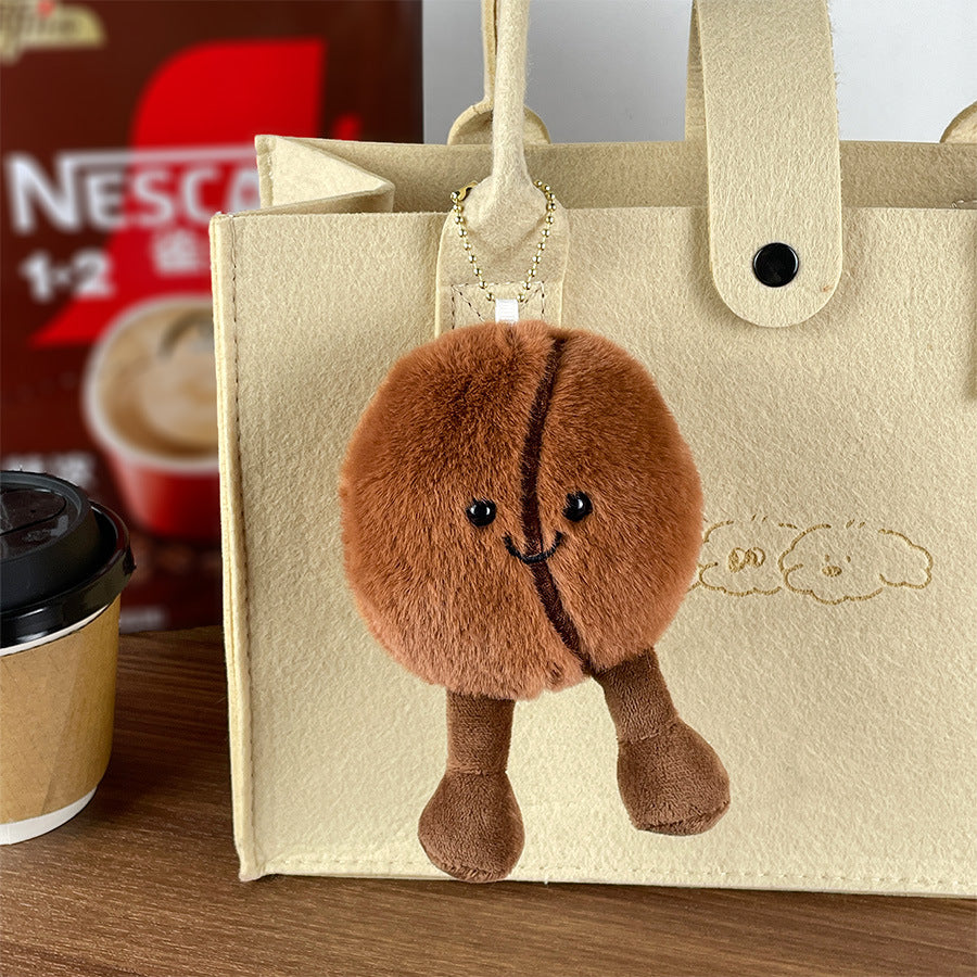 Gantungan Kunci Boneka Biji Kopi Coffee Bean Plush Keychain KCE9241