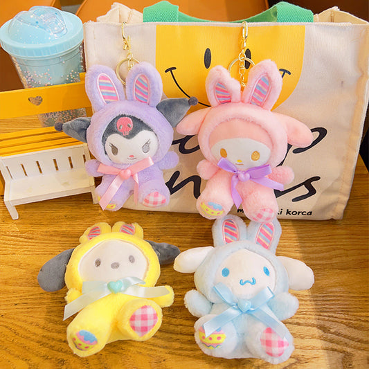 Gantungan Kunci Tas Boneka Sanrio Karakter Easter Kuromi Melody Cinnamoroll Lucu Ganci Keychain