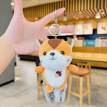 Gantungan Kunci Tas Boneka Hewan Tupai Lucu Ganci Squirrel Animal Keychain