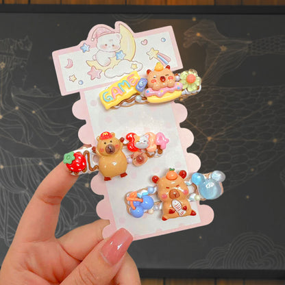 Hairpin Jepit Rambut Akrilik Karakter Sanrio Capybara Lucu Fashion Wanita Anak Perempuan