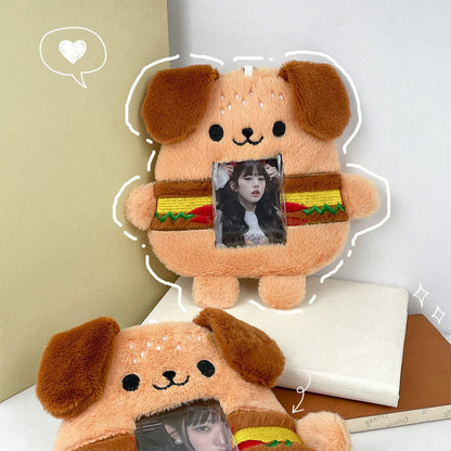 Plush Photocard Case Photo Card Holder Boneka Gantungan Kunci ID Card Keychain Burger Dog KCO4367