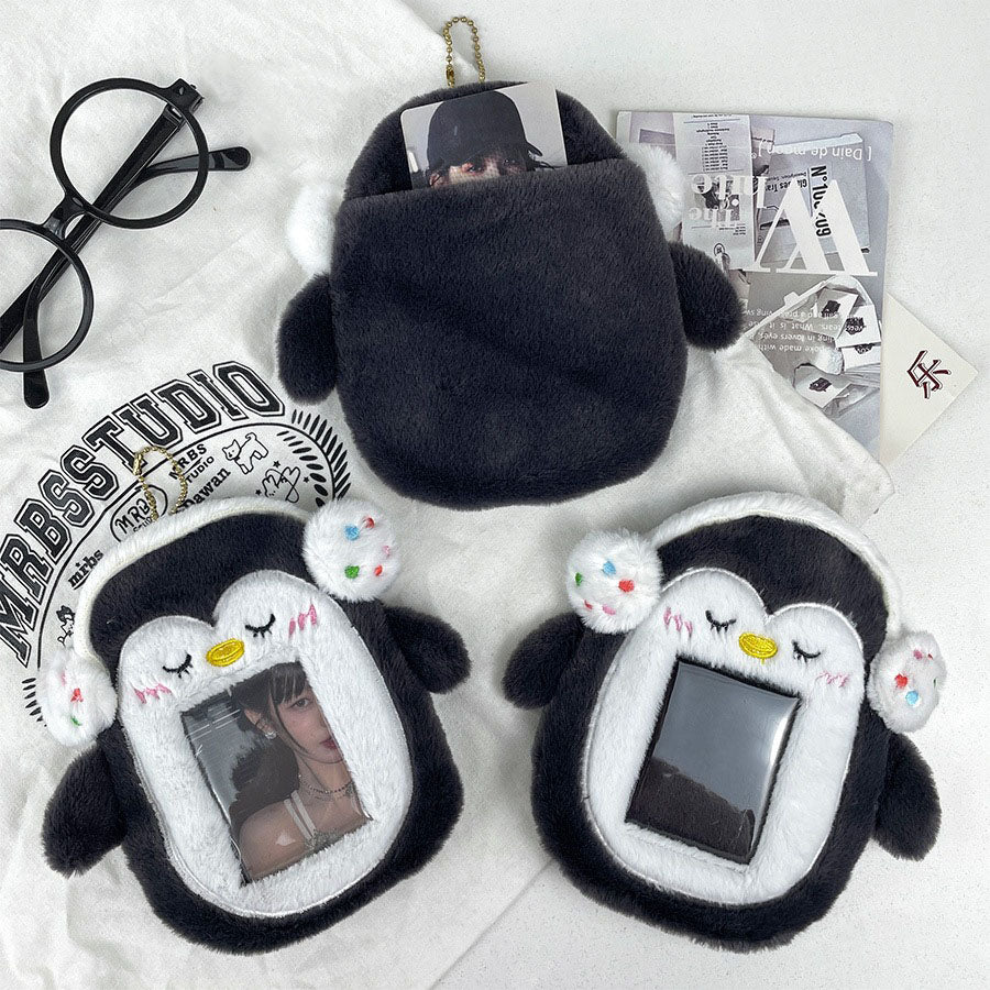 Plush Photocard Case Photo Card Holder Boneka Gantungan Kunci ID Card Keychain Penguin KCO4387