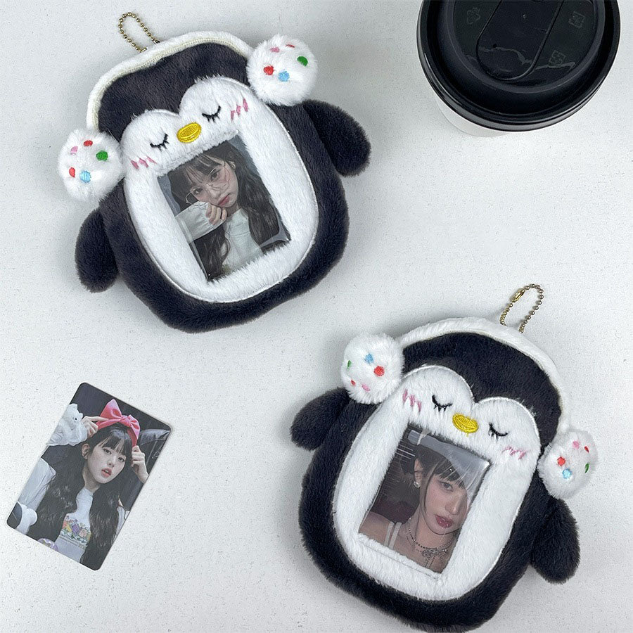 Plush Photocard Case Photo Card Holder Boneka Gantungan Kunci ID Card Keychain Penguin KCO4387