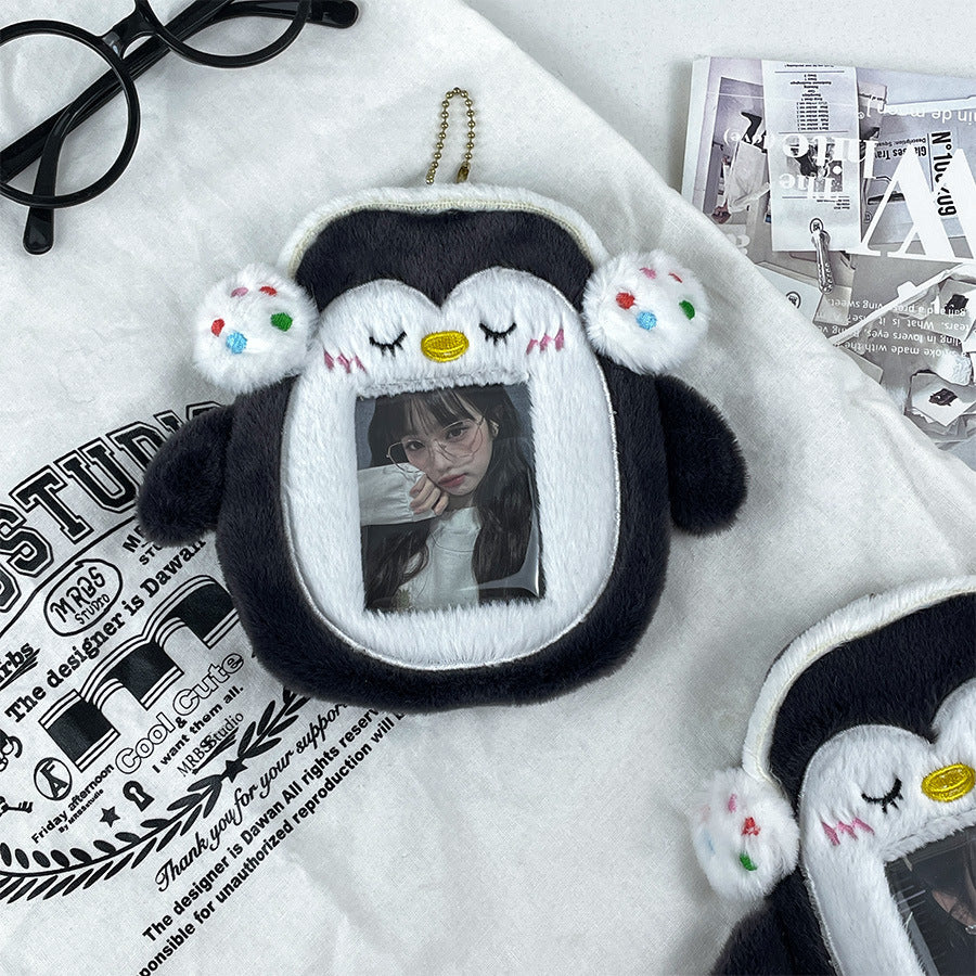 Plush Photocard Case Photo Card Holder Boneka Gantungan Kunci ID Card Keychain Penguin KCO4387