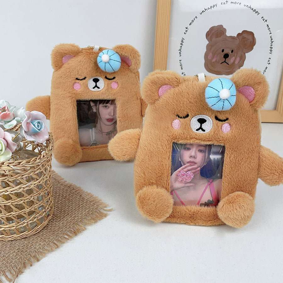 Plush Photocard Case Photo Card Holder Boneka Gantungan Kunci ID Card Keychain Bear KCO4395