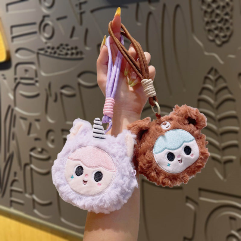 Dompet Pouch Koin Motif Lucu Boneka Bulu Bag Charm Tas Karakter Bayi Lucu