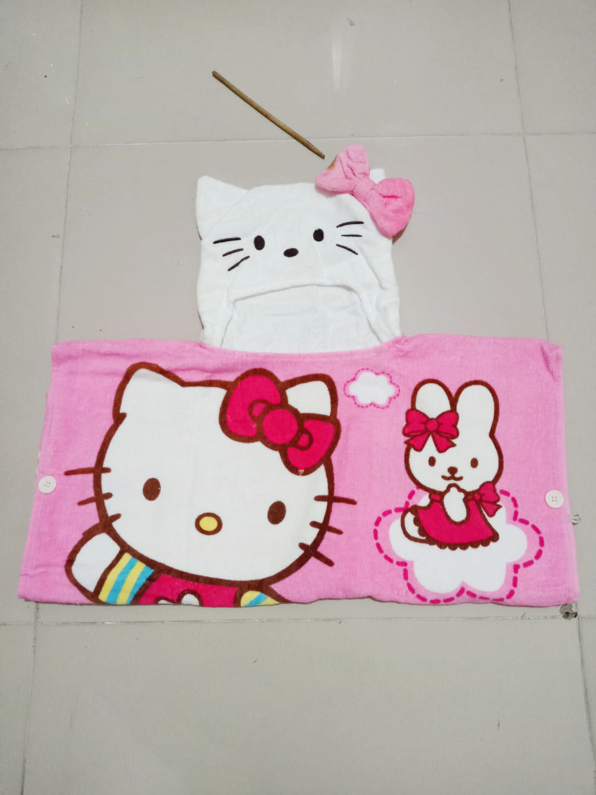 Girl Hello Kitty Hooded Bathrobe