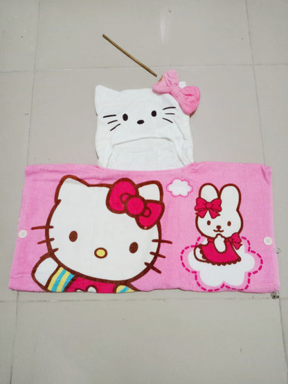 Girl Hello Kitty Hooded Bathrobe