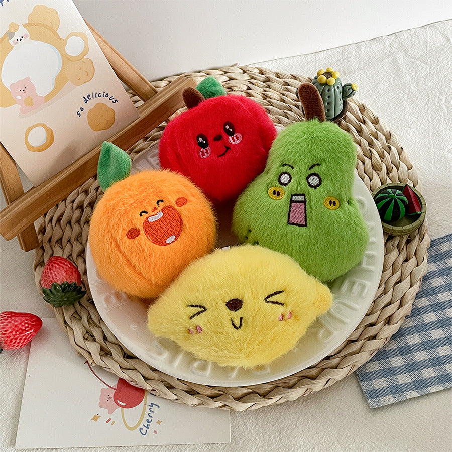 Gantungan Kunci Tas Boneka Buah Buahan Fruit Ekspresi Imut Ganci Nanas Mangga Ceri Apel Jeruk Keychain MCE0211